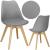Set 4 scaune dining Verdhe pentru bucatarie cu perna tapitata cu piele ecologica, 44x82cm, gri Household NewTrend