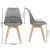 Set 4 scaune dining Verdhe pentru bucatarie cu perna tapitata cu piele ecologica, 44x82cm, gri Household NewTrend