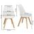 Set 4 scaune dining Verdhe pentru bucatarie cu perna tapitata cu piele ecologica, 44x82cm, alb Household NewTrend