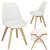Set 4 scaune dining Verdhe pentru bucatarie cu perna tapitata cu piele ecologica, 44x82cm, alb Household NewTrend
