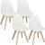 Set 4 scaune dining Verdhe pentru bucatarie cu perna tapitata cu piele ecologica, 44x82cm, alb Household NewTrend
