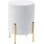 Taburet rotund, tapitat cu stofa, picioare otel, sarcina 100kg, 28x42cm, gri Household NewTrend