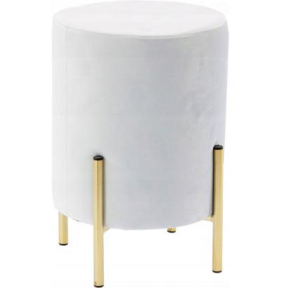 Taburet rotund, tapitat cu stofa, picioare otel, sarcina 100kg, 28x42cm, gri Household NewTrend