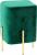 Taburet patrat, tapitat cu stofa, picioare otel, sarcina 100kg, 28x42cm, verde Household NewTrend