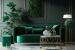 Taburet patrat, tapitat cu stofa, picioare otel, sarcina 100kg, 28x42cm, verde Household NewTrend
