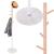 Cuier tip pom din metal, baza marmura, 6 agatatoare, 172cm, alb si maro Household NewTrend