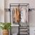 Stand de haine cu polite si tije pentru agatarea umeraselor, 85x44x174cm, negru Household NewTrend