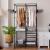 Stand de haine cu polite si tije pentru agatarea umeraselor, 85x44x174cm, negru Household NewTrend