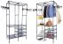 Stand de haine cu polite si tije pentru agatarea umeraselor, 85x44x174cm, negru Household NewTrend