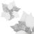 Set 5 ornamente pentru bradul de Craciun, stea Poinsettia, 23cm, alb argintiu Household NewTrend