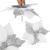 Set 5 ornamente pentru bradul de Craciun, stea Poinsettia, 23cm, alb argintiu Household NewTrend