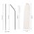 Set 8 paie metalice argintiu, reutilizabile, cu husa depozitare si perii curatat, 215x6 mm Household NewTrend