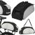 Geanta portbagaj bicicleta, 1 compartiment si 3 buzunare laterale, 40x20x17cm, negru cu elemente reflectorizante gri Household NewTrend