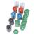 Set de Poker Complex cu 200 de jetoane, covoras verde, 2 seturi de carti, in cutie metalica Household NewTrend