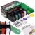 Set de Poker Complex cu 200 de jetoane, covoras verde, 2 seturi de carti, in cutie metalica Household NewTrend