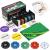Set de Poker Complex cu 200 de jetoane, covoras verde, 2 seturi de carti, in cutie metalica Household NewTrend