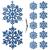Decoratiune brad fulg de zapada, set 12 bucati, 10cm, albastru Household NewTrend