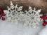 Decoratiune brad fulg de zapada cu cristal, set 2 bucati, 12cm, alb Household NewTrend