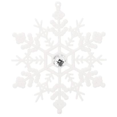 Decoratiune brad fulg de zapada cu cristal, set 2 bucati, 12cm, alb Household NewTrend