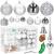 Set globuri si decoratiuni de Craciun, 102 piese, diverse dimensiuni, argintiu Household NewTrend