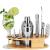 Set Cocktail Shaker Kit pentru barmani 550ml, KI24, suport bambus, 11 piese Household NewTrend