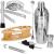 Set Cocktail Shaker Kit pentru barmani 550ml, KI24, suport bambus, 11 piese Household NewTrend