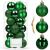 Set globuri de Craciun, 20 bucati, 3 modele, 4cm, verde Household NewTrend
