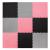 Covor din spuma pentru copii, tip puzzle forme, 27 piese, termoizolant, 179×179 cm, gri roz Household NewTrend