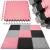 Covor din spuma pentru copii, tip puzzle forme, 27 piese, termoizolant, 179×179 cm, gri roz Household NewTrend