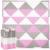 Covor din spuma pentru copii, tip puzzle triunghiuri, 96 piese,186×186 cm, gri roz Household NewTrend