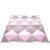 Covor din spuma pentru copii, tip puzzle triunghiuri, 96 piese,186×186 cm, gri roz Household NewTrend