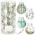 Set globuri de Craciun Inedit, 24 bucati, 5cm, transparente si verde Household NewTrend