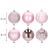 Set globuri de Craciun, 30 bucati, 6 modele, 8cm, roz Household NewTrend