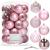 Set globuri de Craciun, 30 bucati, 6 modele, 8cm, roz Household NewTrend