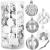 Set globuri de Craciun cu modele de sarbatori, 30 bucati, 6cm, argintiu Household NewTrend