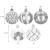Set globuri de Craciun cu modele de sarbatori, 30 bucati, 6cm, argintiu Household NewTrend