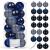Set globuri de Craciun, 20 bucati, 3 modele, 4cm, albastru marin Household NewTrend
