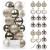 Set globuri de Craciun, 20 bucati, 3 modele, 4cm, argintiu rose Household NewTrend