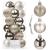 Set globuri de Craciun, 20 bucati, 3 modele, 4cm, argintiu rose Household NewTrend