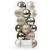 Set globuri de Craciun, 20 bucati, 3 modele, 4cm, argintiu rose Household NewTrend