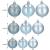 Set globuri de Craciun, 30 bucati, 3 modele, 4/5/6cm, albastru deschis Household NewTrend