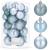 Set globuri de Craciun, 30 bucati, 3 modele, 4/5/6cm, albastru deschis Household NewTrend