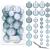 Set globuri de Craciun, 30 bucati, 3 modele, 4/5/6cm, albastru deschis Household NewTrend