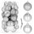 Set globuri de Craciun, 30 bucati, 3 modele, 4/5/6cm, argintiu Household NewTrend