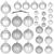 Set globuri de Craciun, 30 bucati, 3 modele, 4/5/6cm, argintiu Household NewTrend