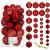 Set globuri de Craciun, 30 bucati, 3 modele, 4/5/6cm, rosu Household NewTrend