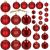Set globuri de Craciun, 30 bucati, 3 modele, 4/5/6cm, rosu Household NewTrend