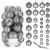Set globuri de Craciun, 30 bucati, 3 modele, 4/5/6cm, gri argintiu Household NewTrend