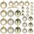 Set globuri de Craciun, 30 bucati, 3 modele, 4/5/6cm, auriu Household NewTrend
