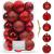 Set globuri de Craciun, 20 bucati, 5 modele, 6cm, rosu Household NewTrend